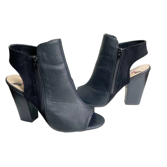 Penny Loves Kenny Sz 6M Womens open heel ankle boots Block Heel - Picture 1 of 8